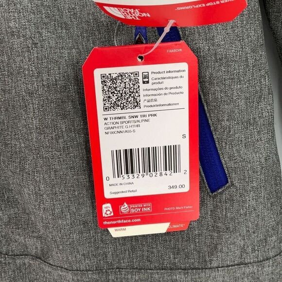 The North Face Gray Long Sleeve Full Zip Insulated Ski Jacket Size Small - Picture 6 of 12